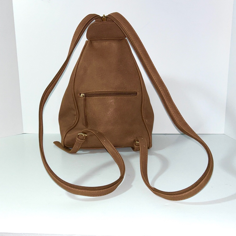 Antik Kraft‎ vegan leather small brown backpack sling bag
